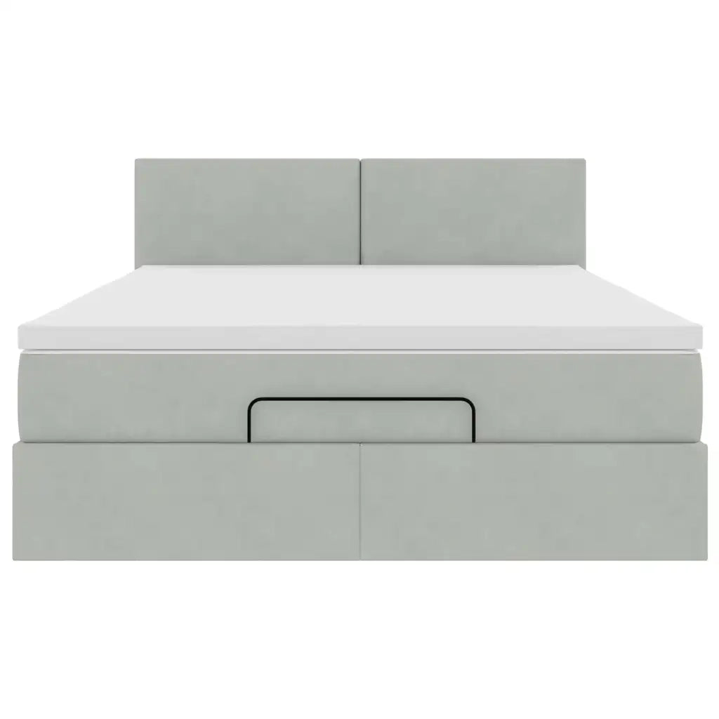 Struttura Letto Pouf con Materasso 140x190 cm Velluto