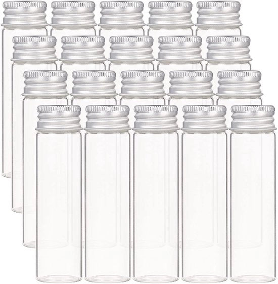 Pilpoeder per uso quotidiano - 20 pezzi - 20 ml - Flacone in vetro sigillato - Chiusura in alluminio - Liquido trasparente - Per pillole