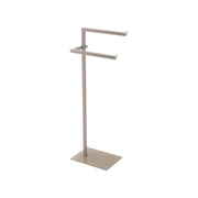 Piantana portasciugamani tortora in acciaio con base in vetro temperato 20x86,5x28 cm Feridras