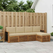 Set di divani da esterno con cuscino 5 pcs Naturale e Beige