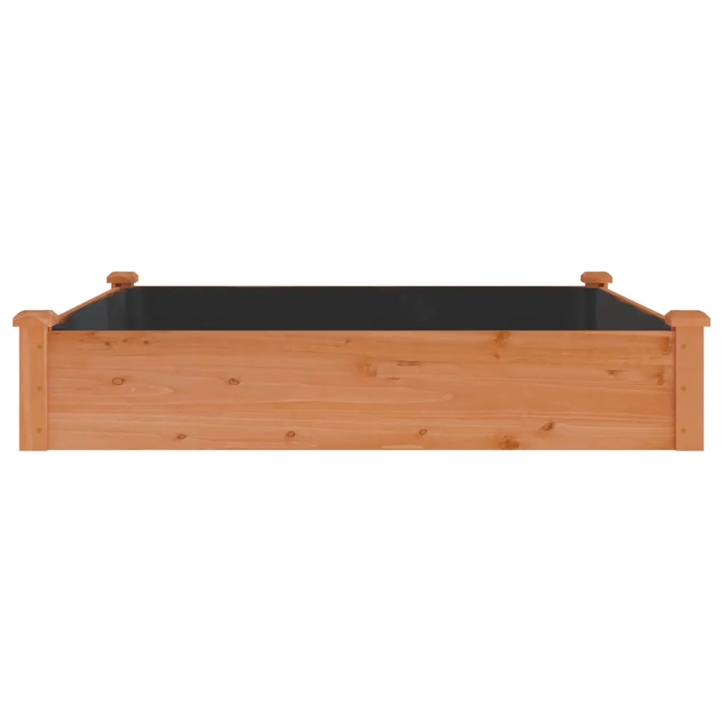 Fioriera | Cassetta per fiori | Vaso da Giardino Fodera Marrone 120x120x25cm Massello Abete