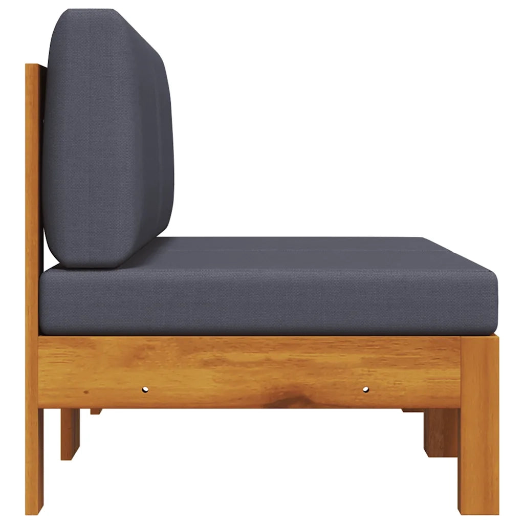 Divani Centrali 2 pz con Cuscini Grigio Scuro Massello Acacia  cod mxl 77799