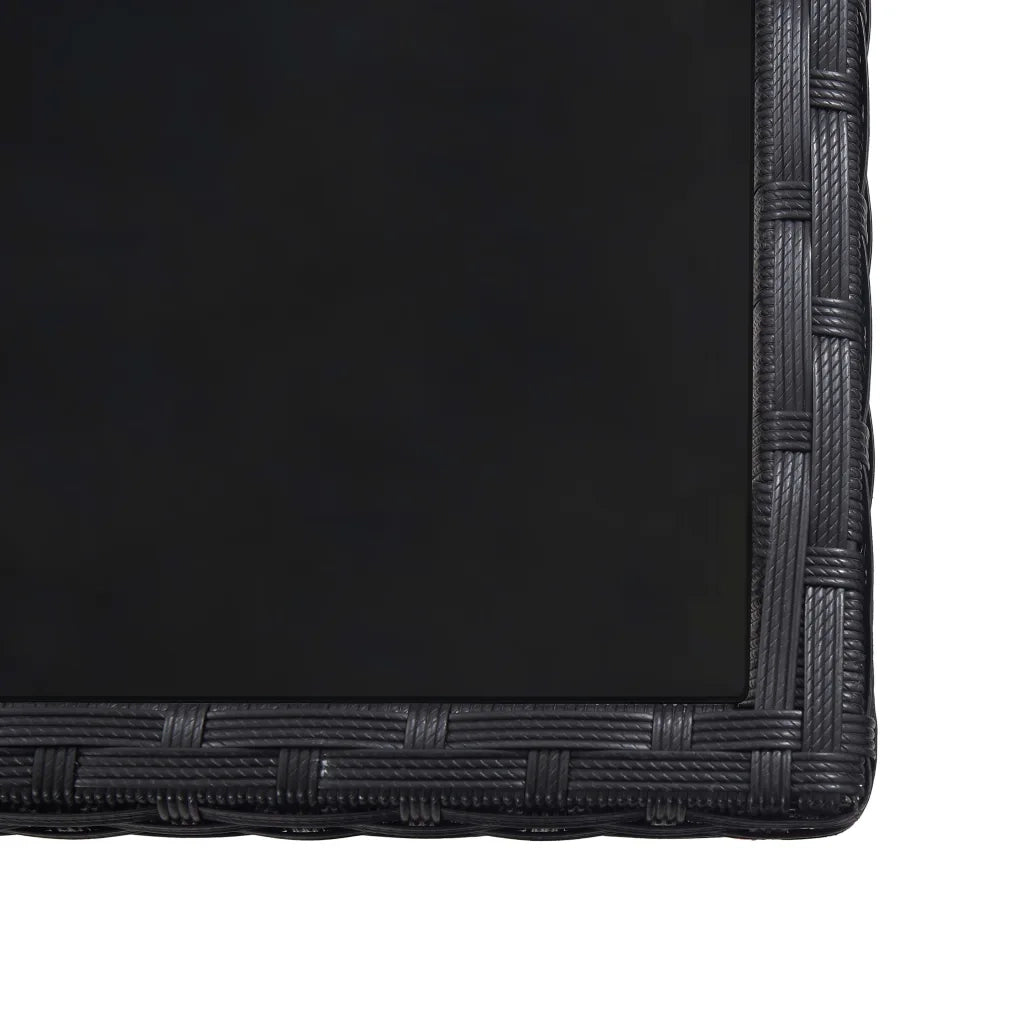 Set da Pranzo da Giardino 13 pz con Cuscini in Polyrattan Nero  cod mxl 50646
