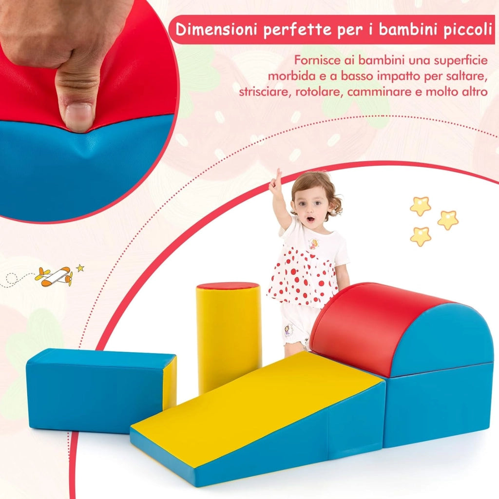 Set di 5 Blocchi con Diverse Forme e Colori, Giocattolo per Arrampicata e Strisciamento, Aiuta i Bambini a Crescere (Stile 4)