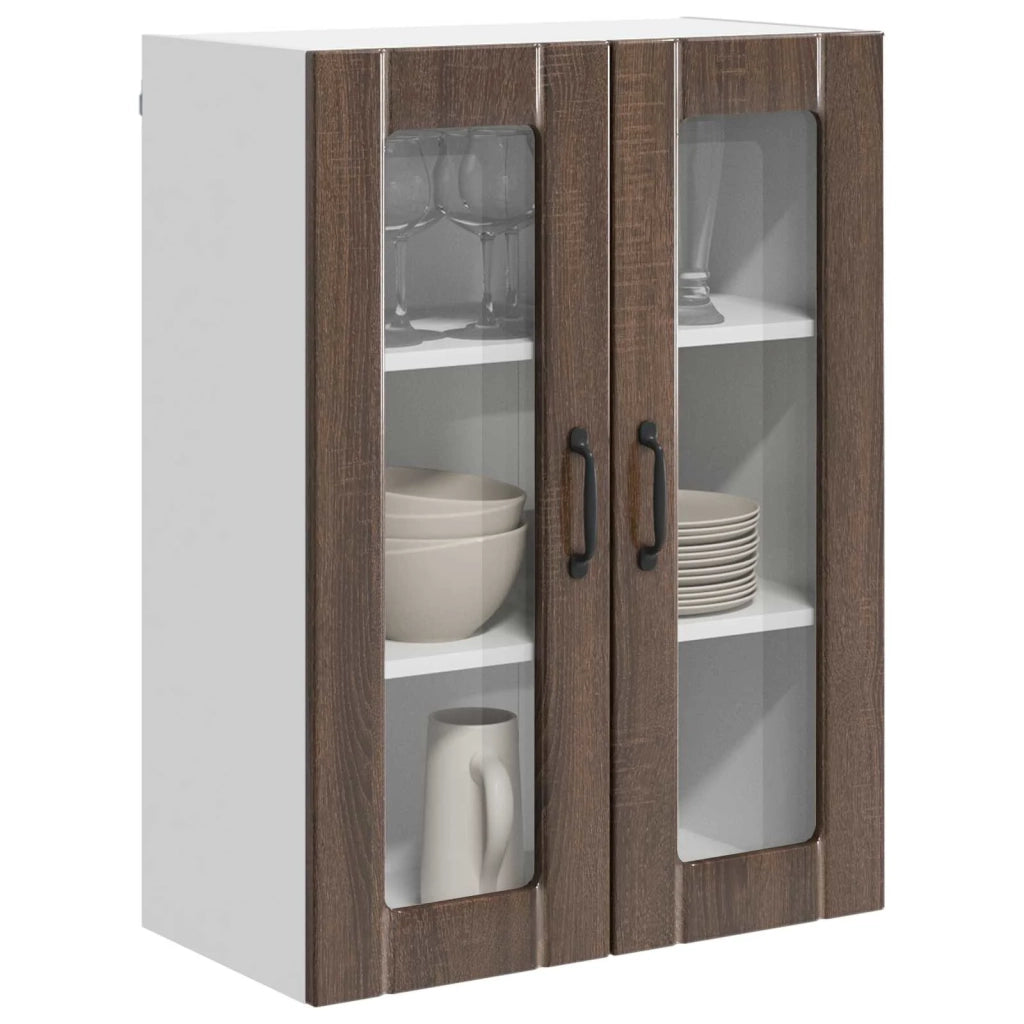 Mobile in vetro da parete LUCCA Rovere Marrone 60 x 31 x 80 cm