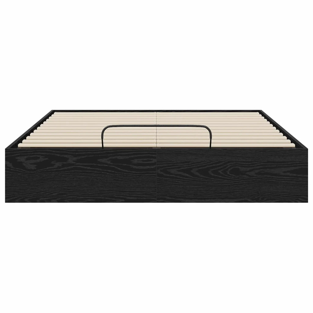 Letto ottomano con archiviazione Rovere Nero 203 x 120 x 25 cm 3409238