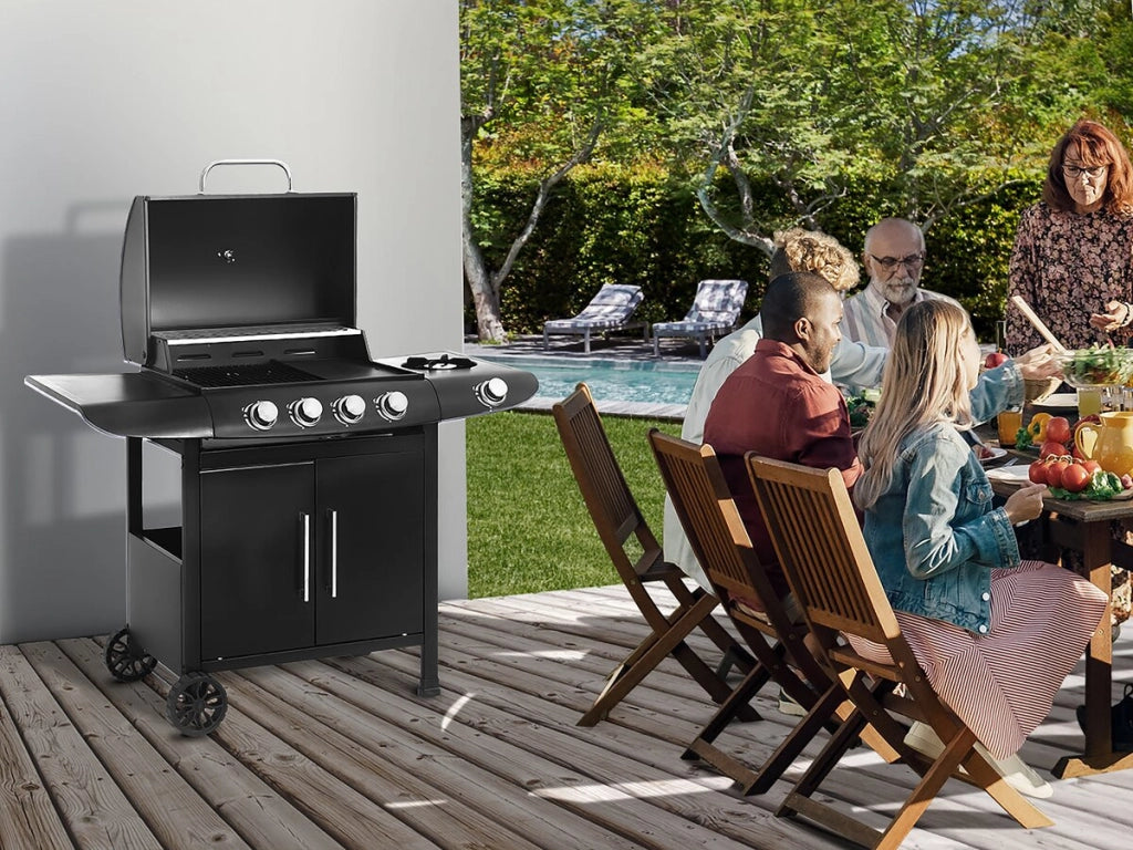 Barbecue a gas "Feria 5" - 5 fornelli di cui 1 laterale - 14,5 kW - Nero