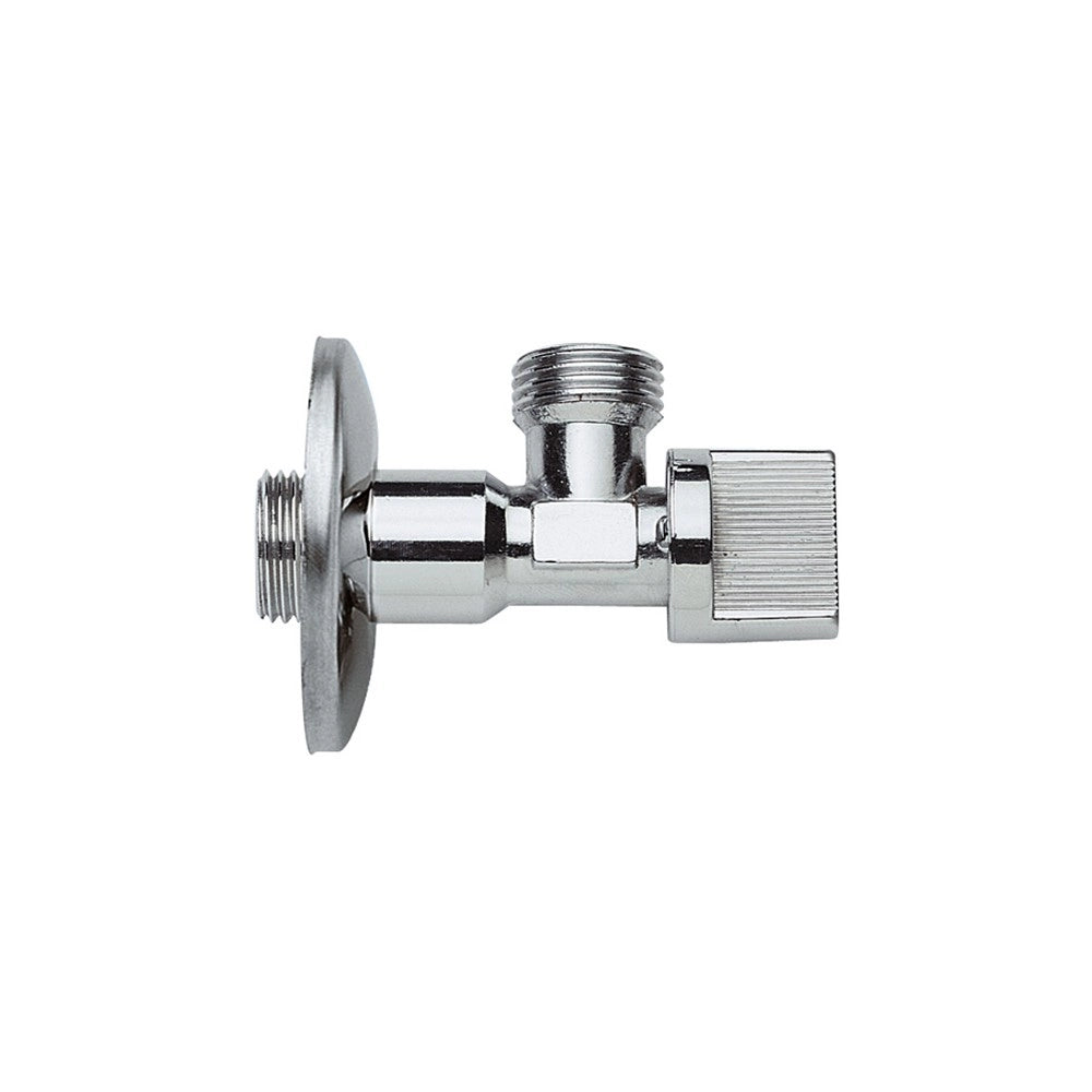 Rubinetto a sfera con guarnizione in ptfe e rosetta 1/2x1/2