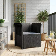 Poltrona a 1 Posto con Cuscino Aspetto Rattan PP Antracite 8011855