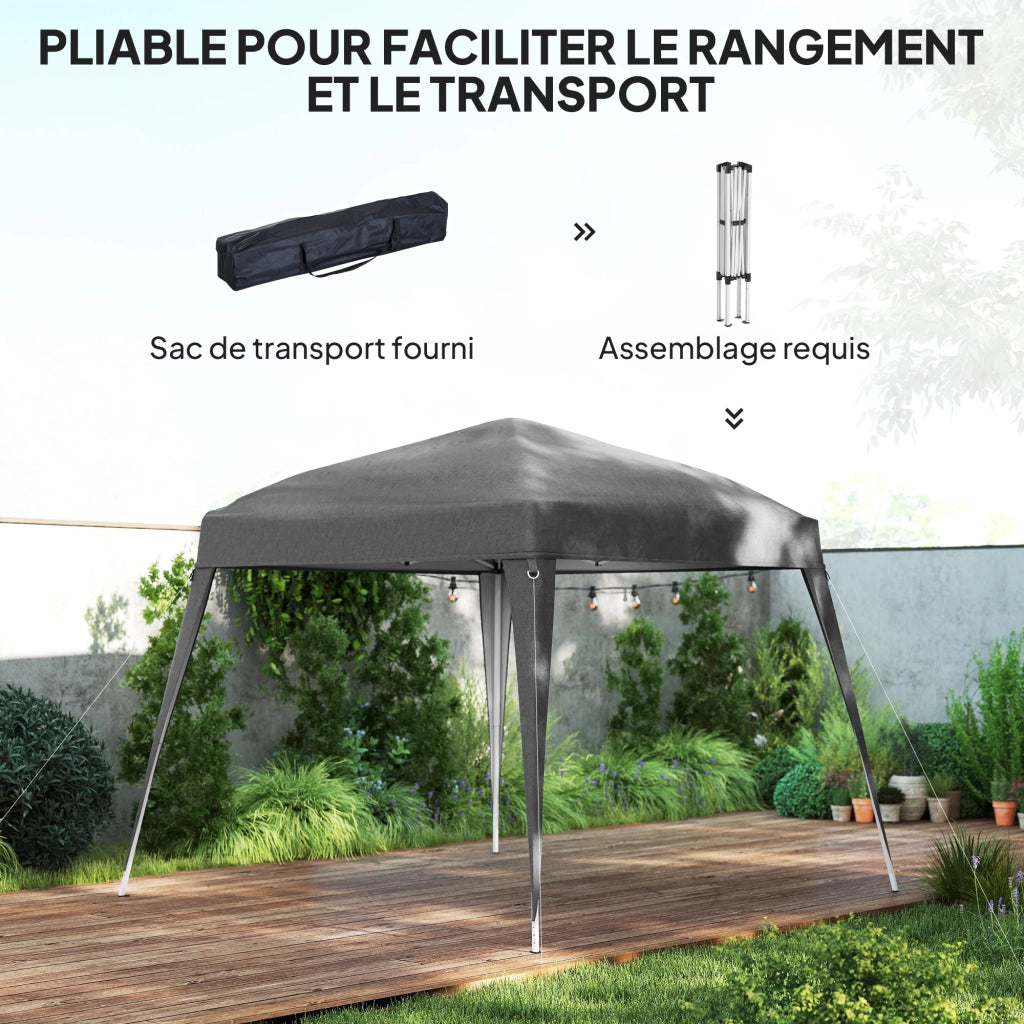 Tonnelle da Giardino 3x3m Pieghevole ¨C Zephmum ¨C Grigio Acciaio Polyester