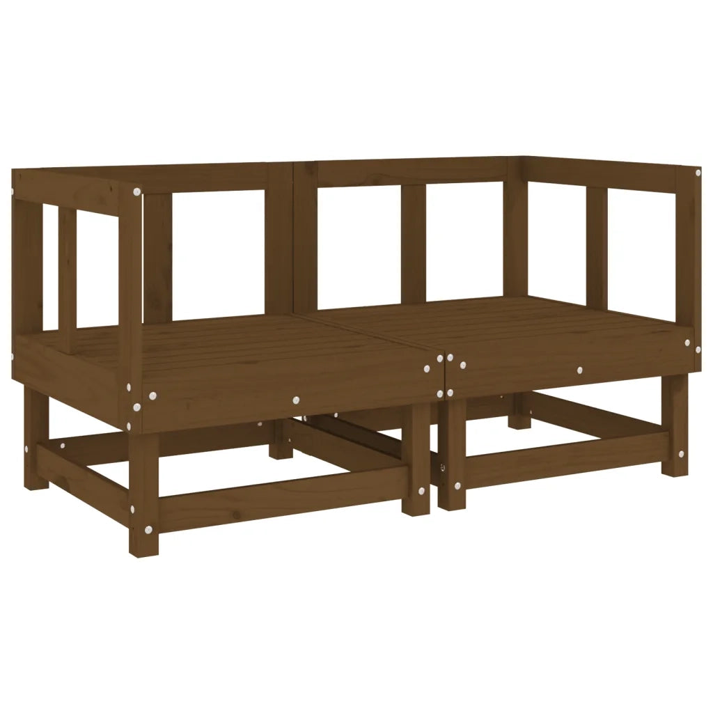 Divani Angolari da Giardino 2pz Miele in Legno Massello di Pinocod mxl 108791