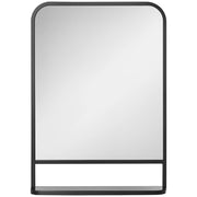 Specchio da parete con ripiano ¨C zephmum ¨C Nero Argento 70x10.2x50 cm