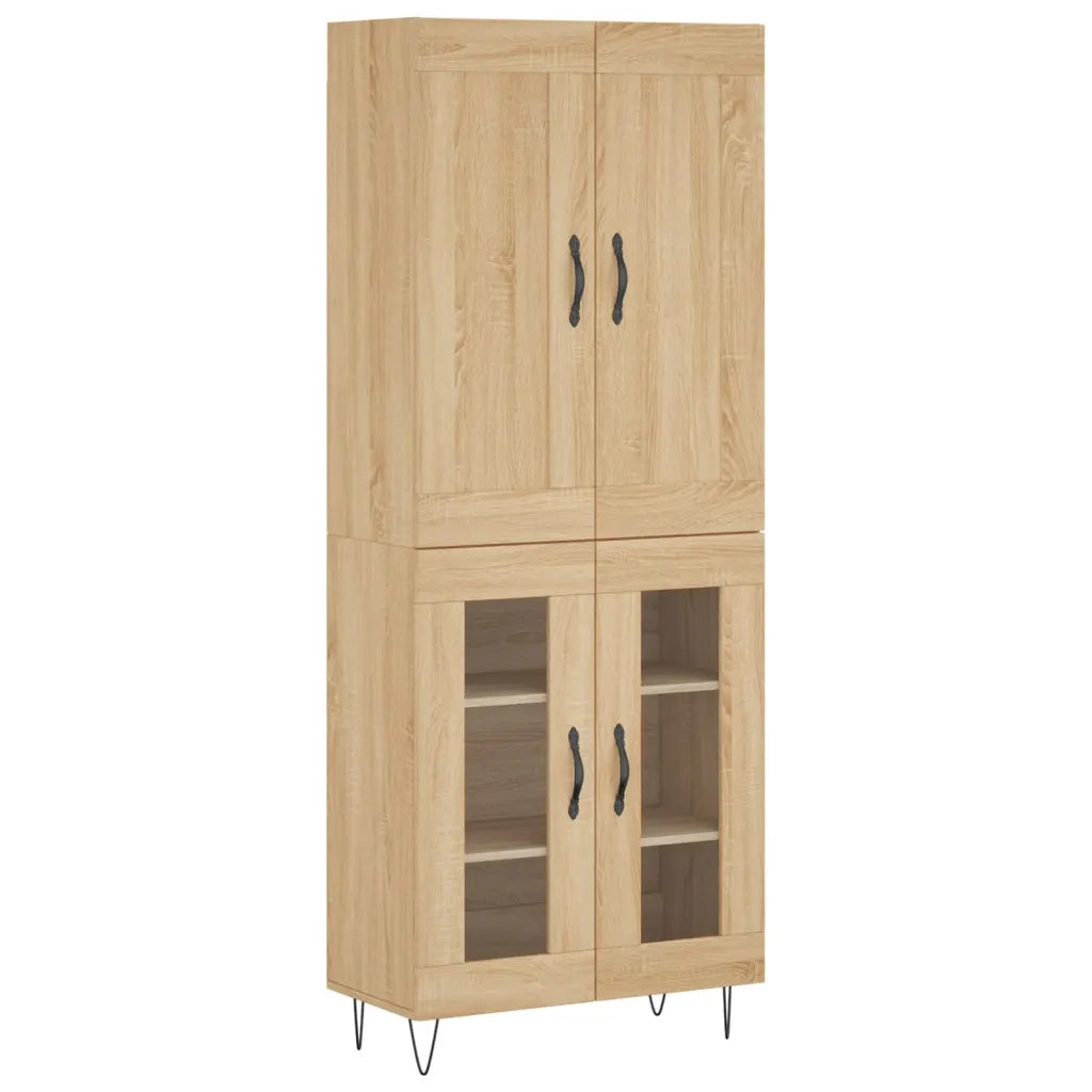 Credenza-Buffet-Armadio da cucina Rovere Sonoma 69,5x34x180 cm in Legno Multistrato 339466