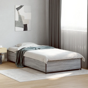 Giroletto-Struttura Letto Grigio Sonoma 75x190cm in Legno Multistrato e Metallo 194798