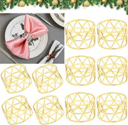 Set di tovaglioli metallici a forma di fiocchi dorati - 10 pezzi per festività di Natale e Capodanno