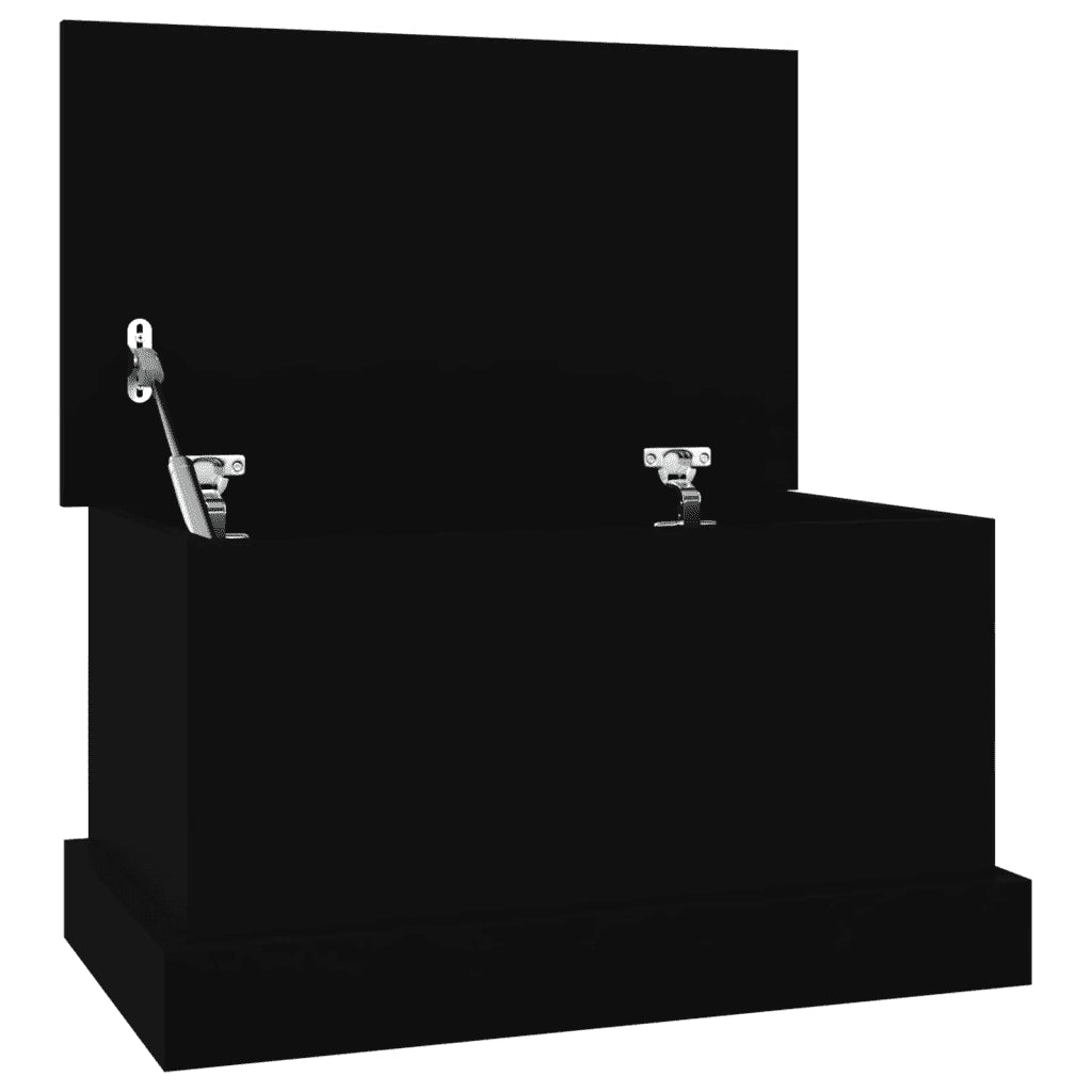 Contenitore Portaoggetti Nero 50x30x28 cm Legno Multistrato 816497