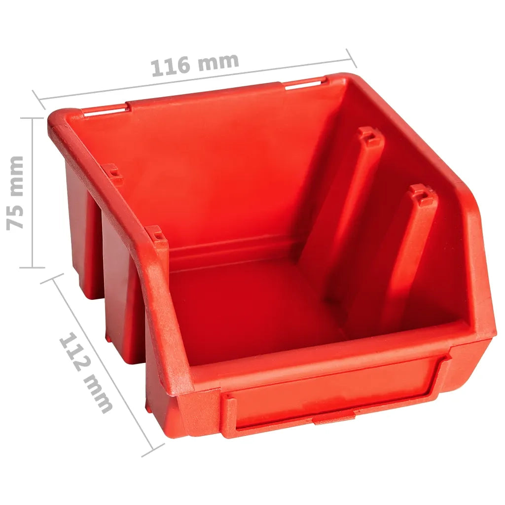Kit Contenitori 32 pz con Pannelli a Parete Rosso e Nero CFW3127080