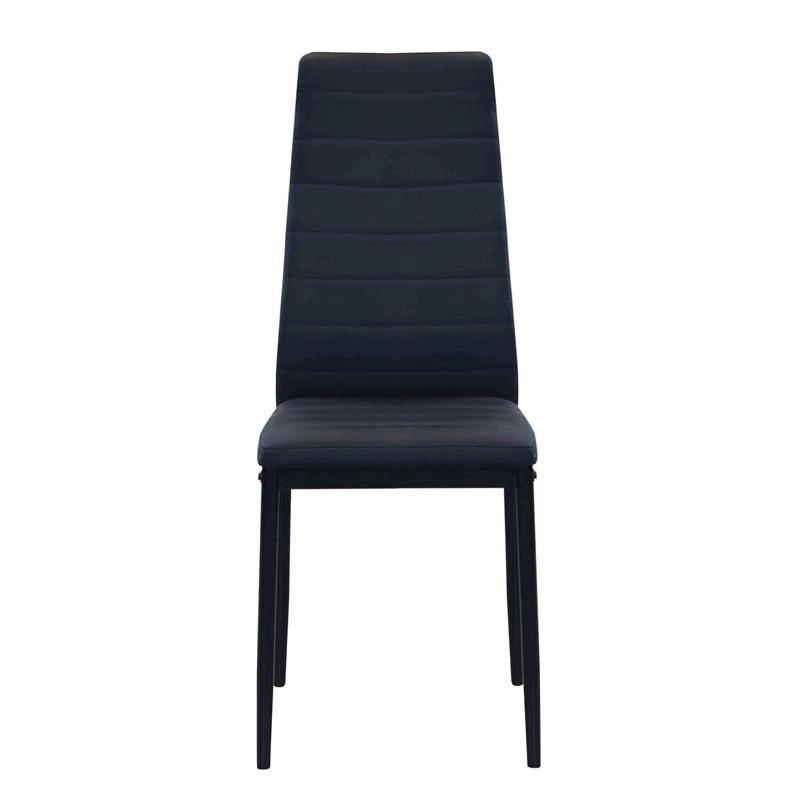 SET 4 SEDIE IVY NERA IN METALLO CON SEDUTA IMBOTTITA 53 X 46 X H97 CM