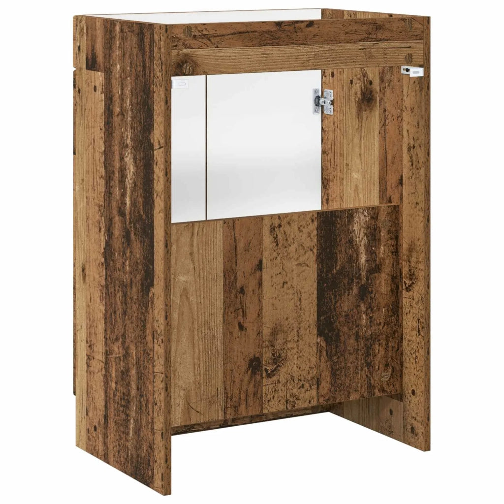 Mobiletto da bagno sotto il lavello Legno antico 890012