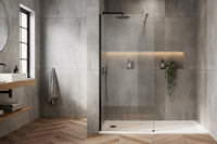 Parete Doccia Rea Flexi Transparent / Black 120