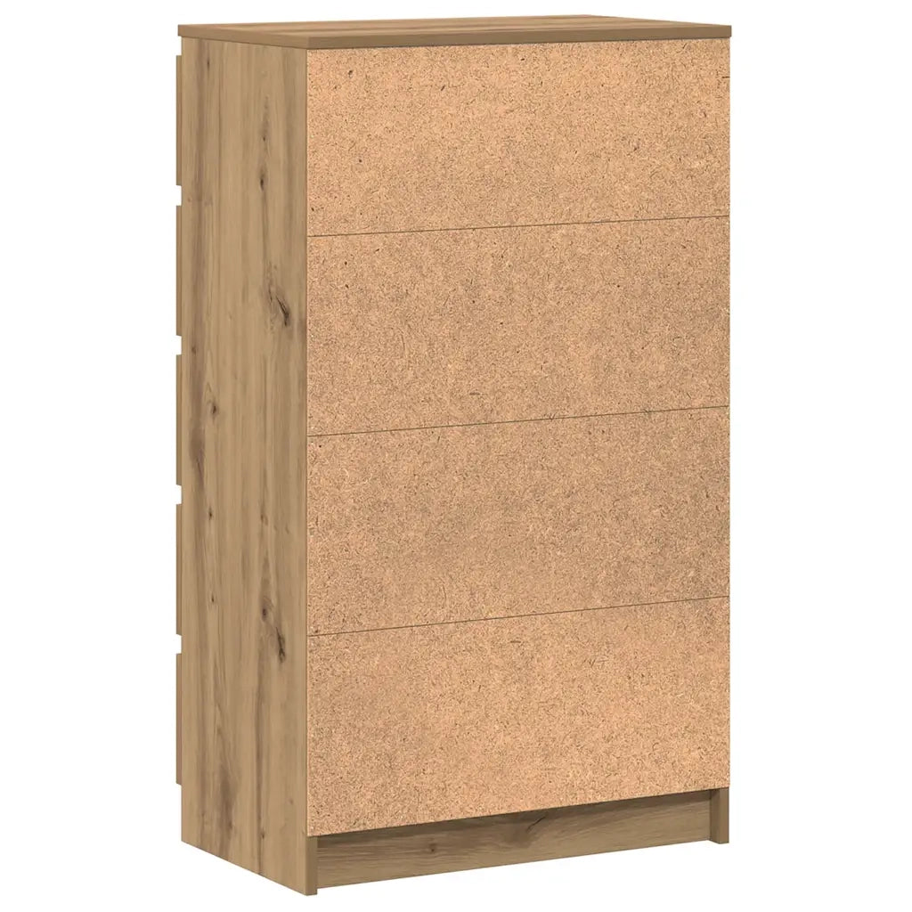 Cassettiera Rovere Artigianale 60x36x103cm in Legno Multistrato