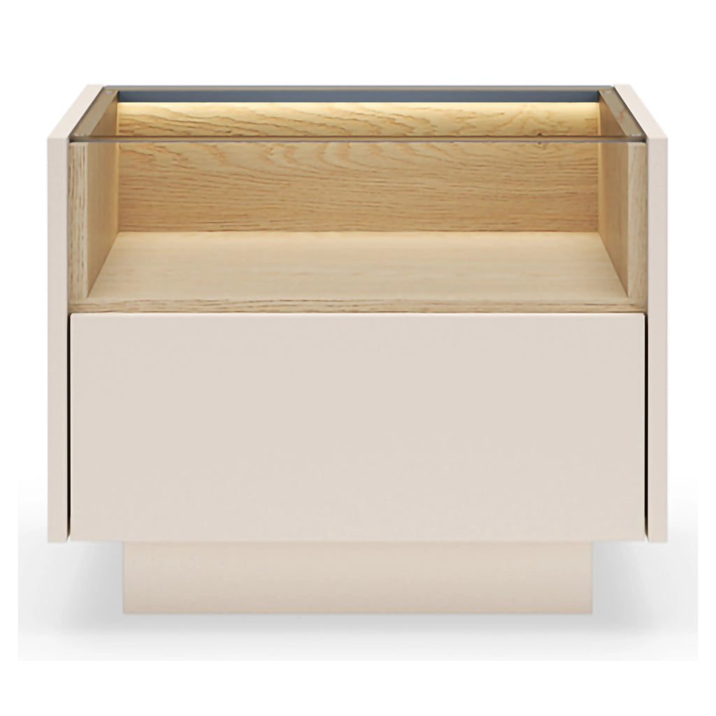 Veirra, Comodino un Cassetto, 53x40x43h cm Beige
