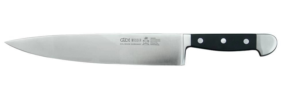 Franz Güde 1805-26 Alpha Coltello da cuoco 26 cm in acciaio al cromo-vanadio-molibdeno con manico POM nero colore Nero