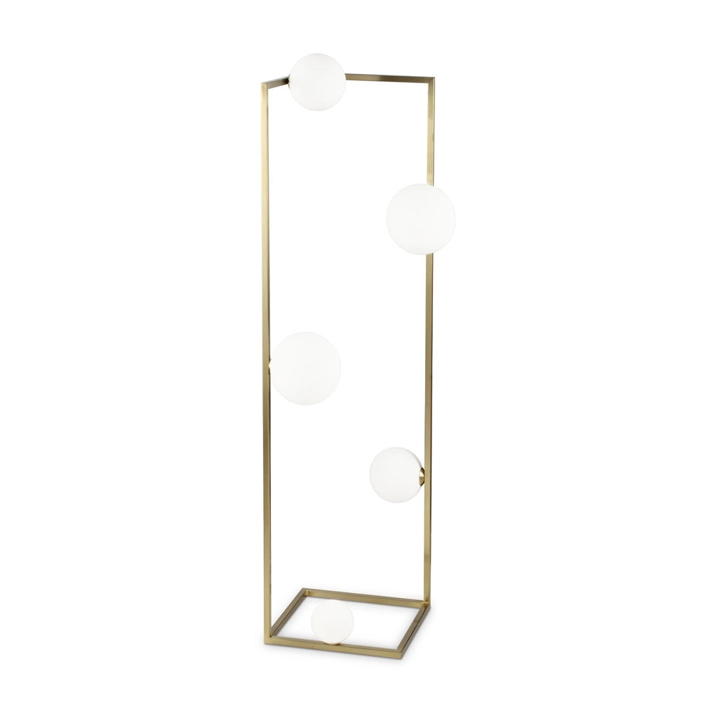 Piantana Industrial Angolo Metallo Ottone 5 Luci G9 3W 3000K Luce Calda