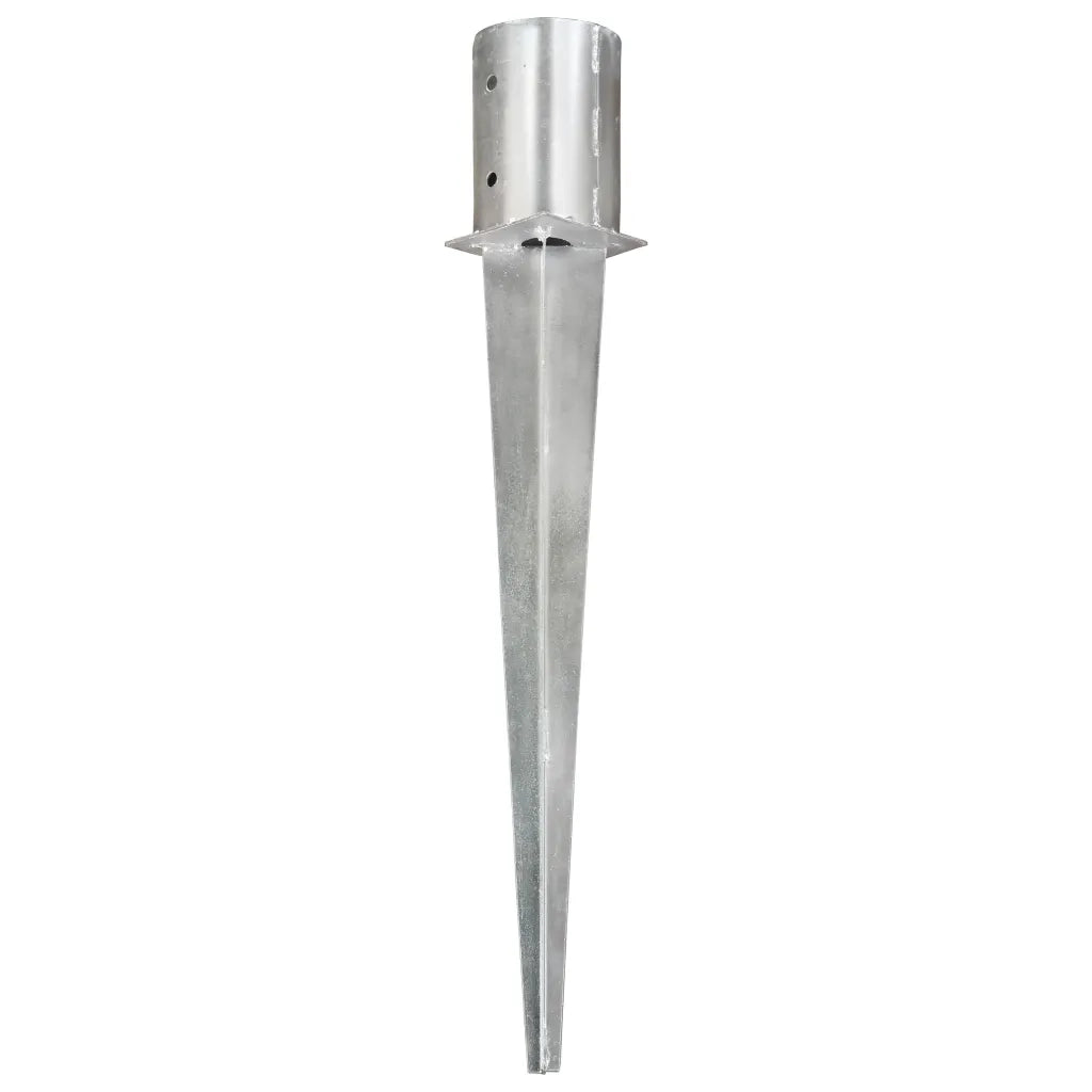 Picchetti di Terra 6 pz Argento 10x76 cm in Acciaio Zincato 145432