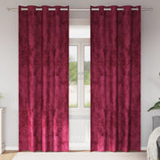 Tende in Velluto 2 pz con Occhielli Rosso Vino 225x140 cm