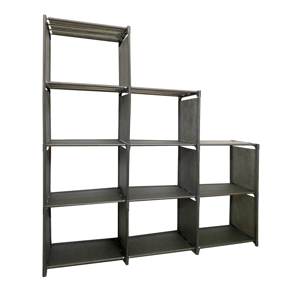 Scaffale Organizzativo 2|3|4 Piani 12 Fori PVC e Tessuto Nyana Home 123x125x29 cm