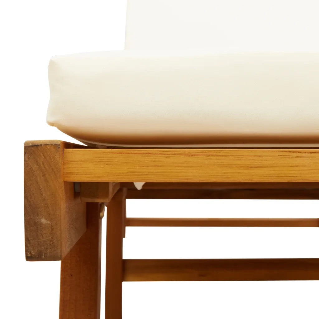 Lettini Prendisole con Tavolino 2pz in Legno Massello di Acacia 3206367
