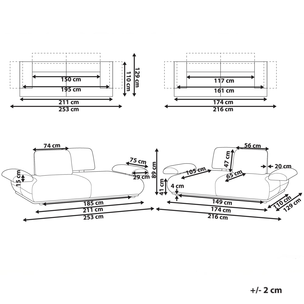 Set divano 3+2 posti rivestimento in bouclé bianco sporco gambe in legno schienale e braccioli regolabili arredamento per soggiorno