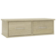 Scaffale Cassetti Parete | Mensola sospesa Rovere Sonoma 60x26x18,5cm Multistrato