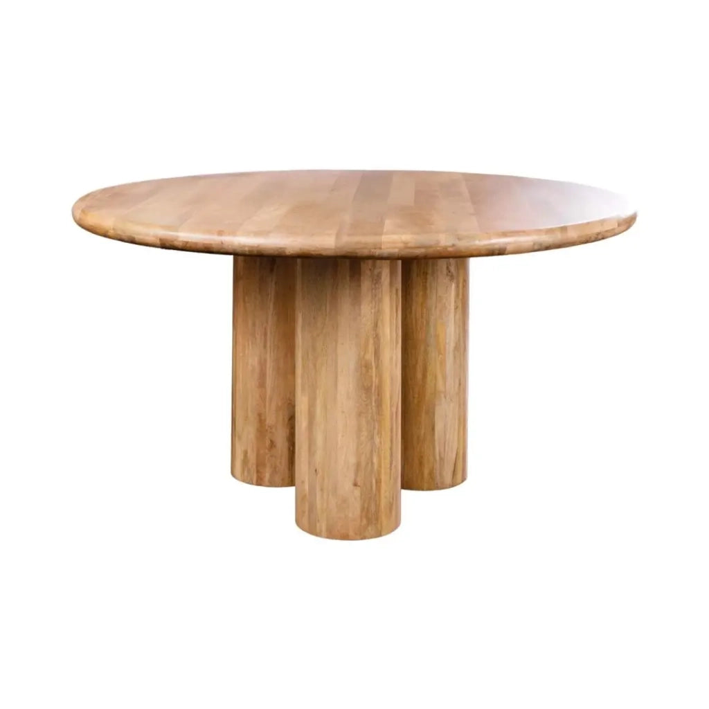 Tavolo da pranzo ORINO rotondo 140 cm in legno massiccio di mango – Tavolo design con gambe cilindriche