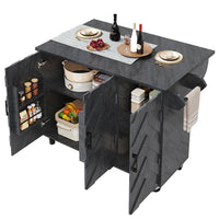 Isola cucina estendibile - Xylo - 118x45x92cm 3 cassetti regolabile