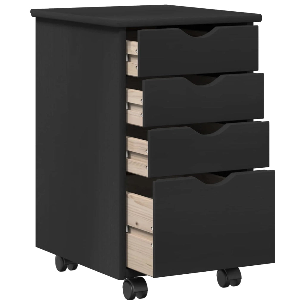 Set di Scrivania e Armadietto 2 pz Nero Legno Massello di Pino 3438768