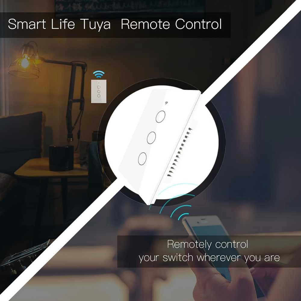 Interruttore Da Parete Touch 3 Tasti, WIFI 2.4G Matter, TUYA, Smart Life,Apple Home, Google Home, Alexa, SmartThings, 10A, AC 90-250V, 50/60HZ, 120X72X38mm, IP20, Bianco
