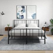 Comodini a Muro 2 pz-Set di 2 Tavolino da notte Rovere Fumo 35x35x20 cm 459192