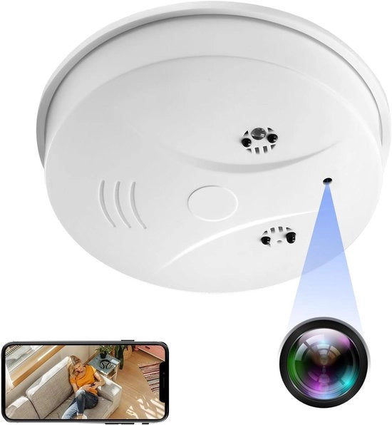 Cassa di rilevamento fumo miniatura 24 G/5 G Wi-Fi con registrazione video HD 1080P e rilevamento movimento notturno