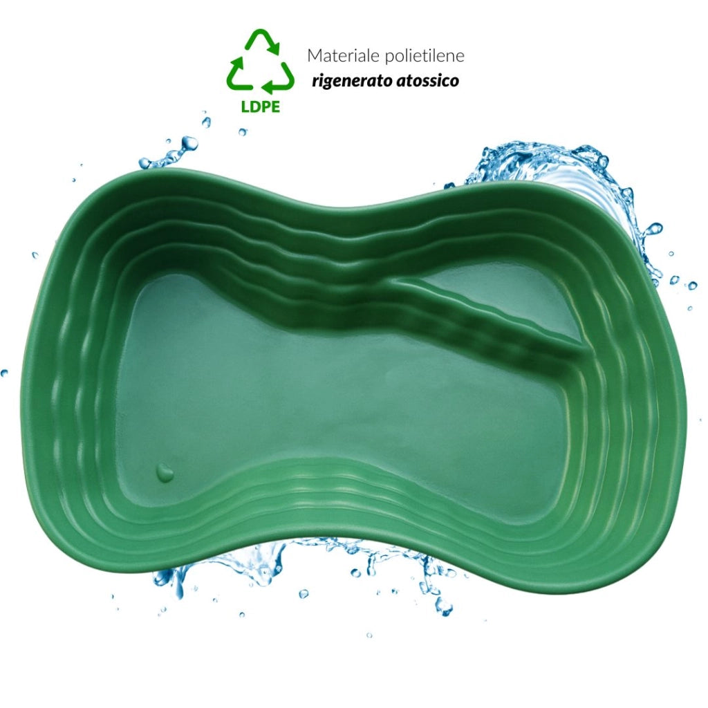 Laghetto da giardino bolsena verde con pompa crystal uvc 9 watt
