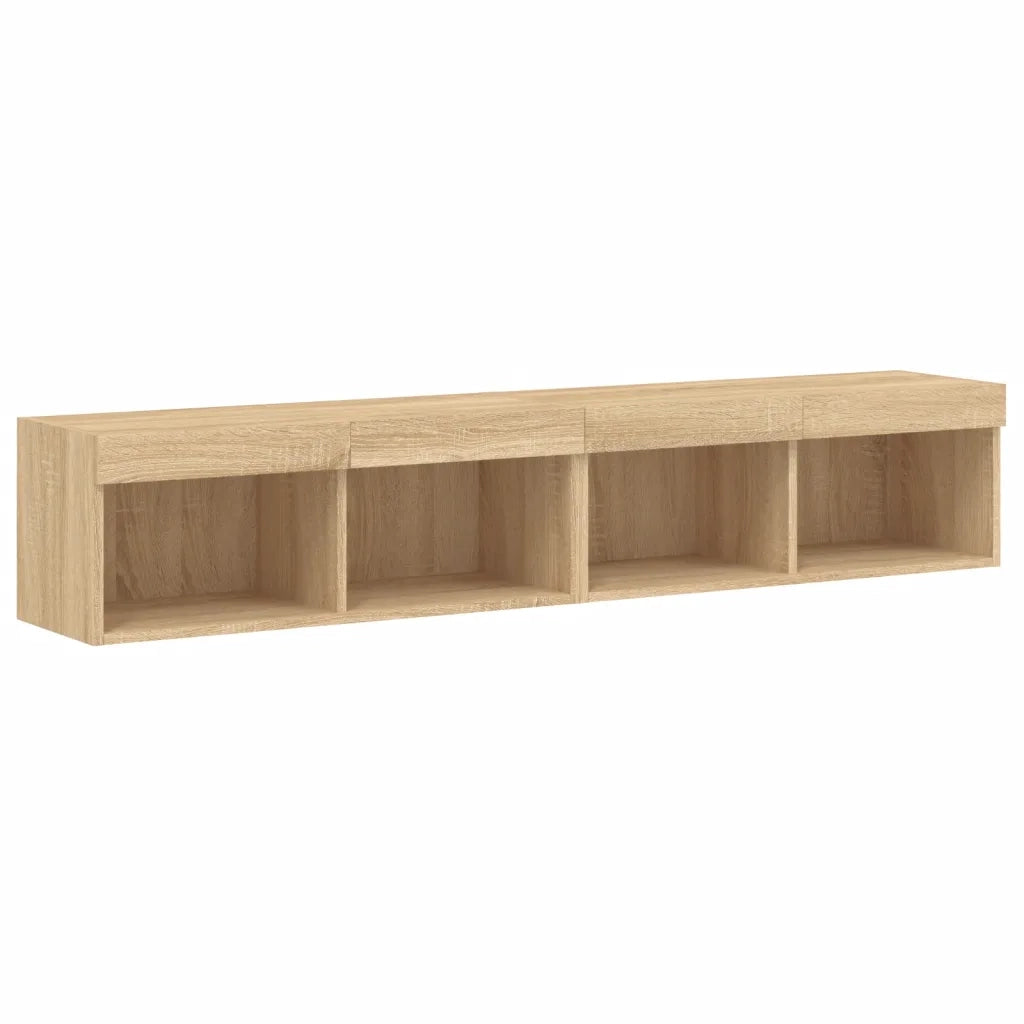 Mobili TV con Luci LED 2pz-Set di 2 Credenza per TV Rovere Sonoma 80x30x30 cm