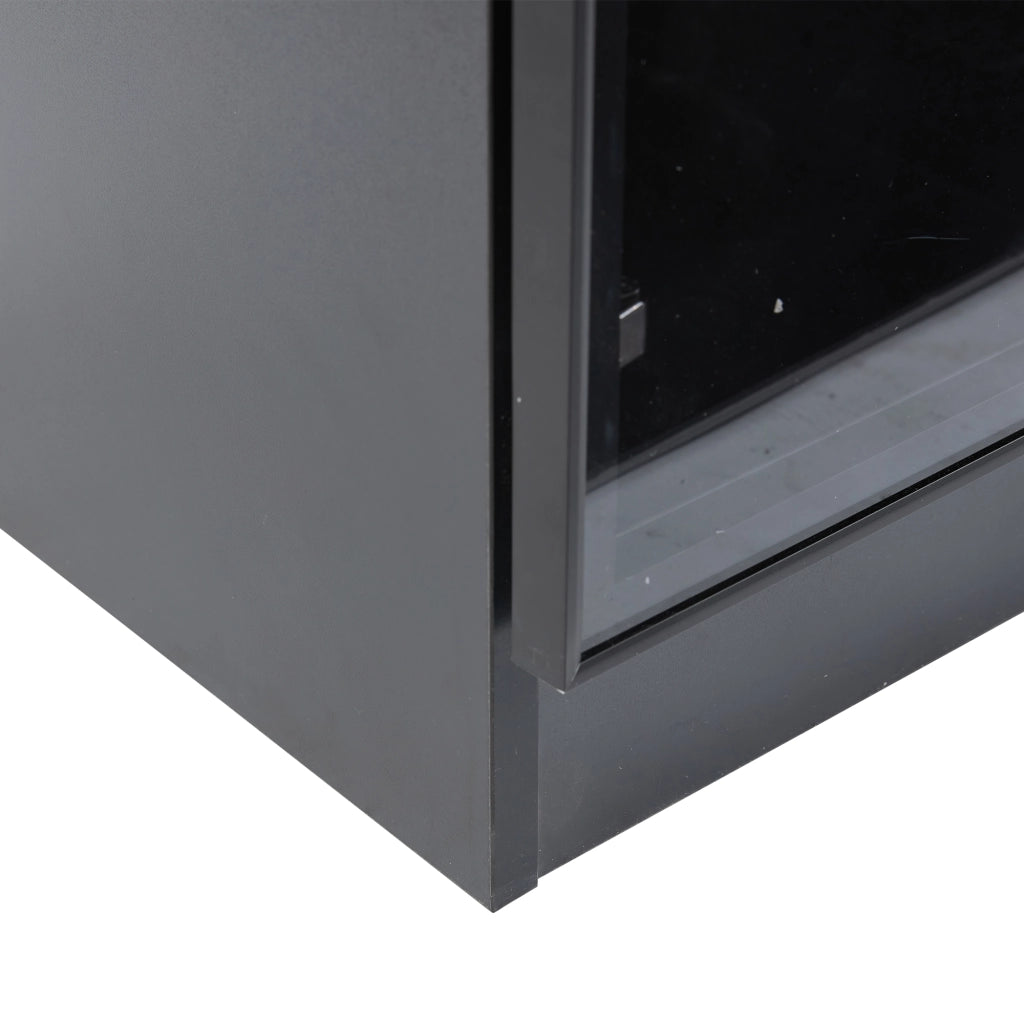 OKWISH Vetrina con 2 Ante in Vetro, 4 Ripiani e Mensole Regolabili, LED con Applicazione, per Soggiorno, 80 x 40 x 160 cm