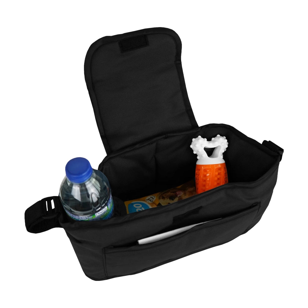 Organizer per Passeggino per Animali Nero con Cinghie a Strappo e Tasche