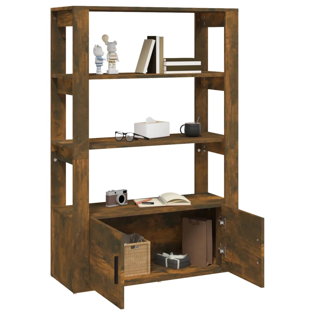 Credenza-Buffet-Armadio da cucina Rovere Fumo 80x30x119,5 cm in Legno Multistrato
