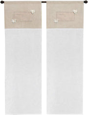Tende Porta Finestra 60x240 cm Coppia 2 Pz Interno Semitrasparente Tessuto Pendente Beige