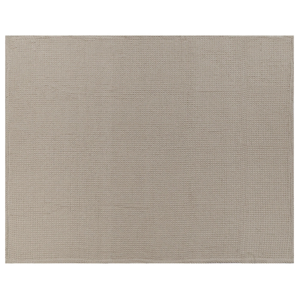 Copriletto in cotone tortora 150 x 200 cm con motivo a quadretti, decorativo, per il soggiorno e la camera da letto.