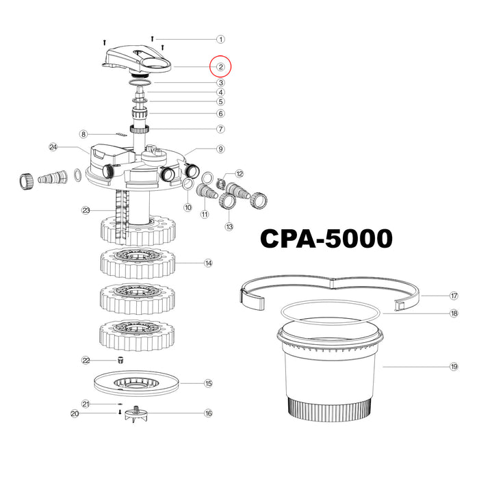Pezzo di ricambio per filtro a pressione CPA-5000 Unità UVC di collegamento