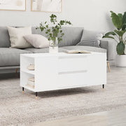 Tavolino da Salotto-Tavolino da soggiorno-Tavolo Bianco 102x44,5x50 cm in Legno Multistrato 712849