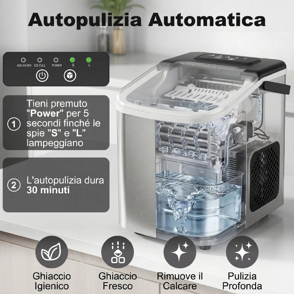 Macchina del Ghiaccio ¨C Zephmum ¨C Argento 12kg/24h